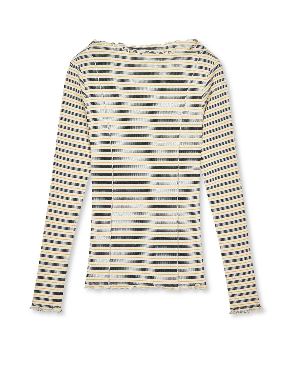 2X2 Cotton Stripe Siri langærmet t-shirt - Vanilla Ice/Sky Captain/Zinnia